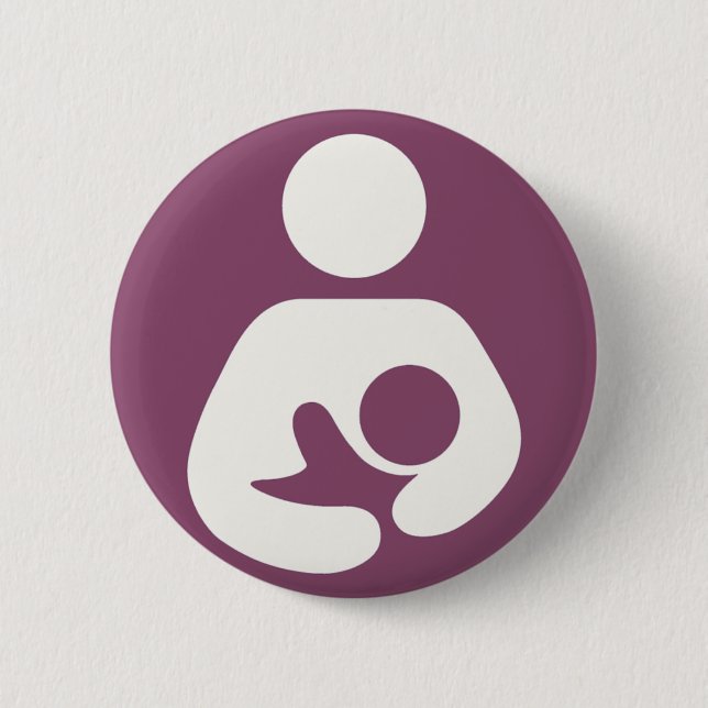 Breastfeeding Icon - Mauve Pinback Button (Front)