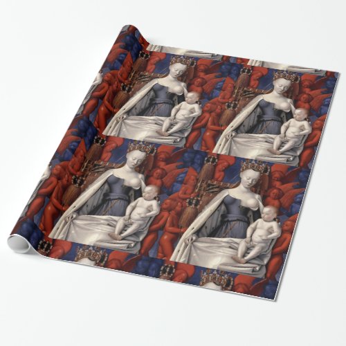 BREASTFEEDING MADONNA AND CHILD WITH ANGELS WRAPPING PAPER