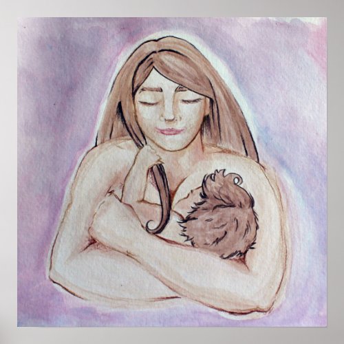 Breastfeeding mother and baby poster