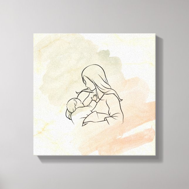 Breastfeeding Mother Canvas Print (Front)