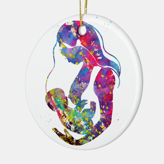 Breastfeeding mother ceramic ornament (Left)