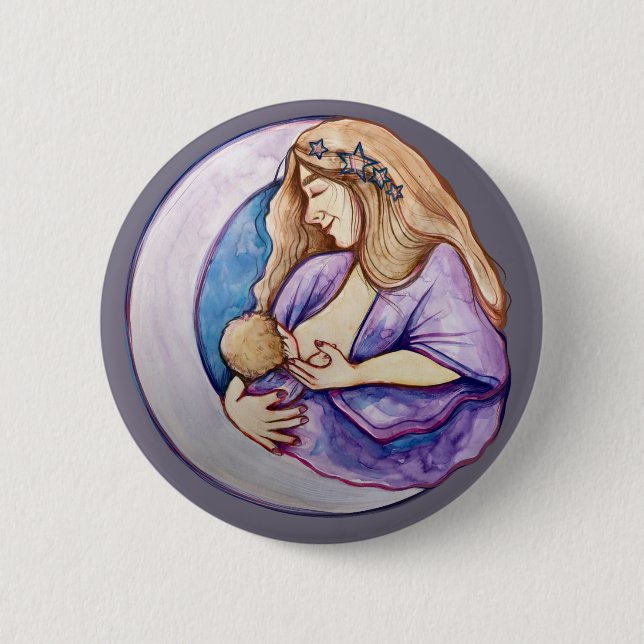 Breastfeeding Mother Newborn Breastfed Mothering   Button (Front)