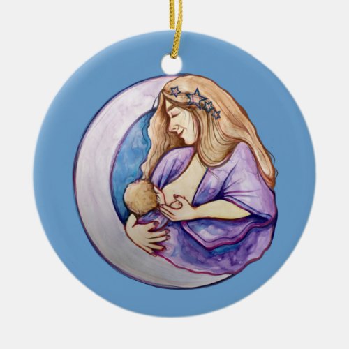 Breastfeeding Mother Newborn Breastfed Mothering   Ceramic Ornament