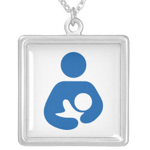 Breastfeeding / Nursing Icon Silver Plated Necklace