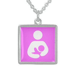 Breastfeeding / Nursing Icon Sterling Silver Necklace