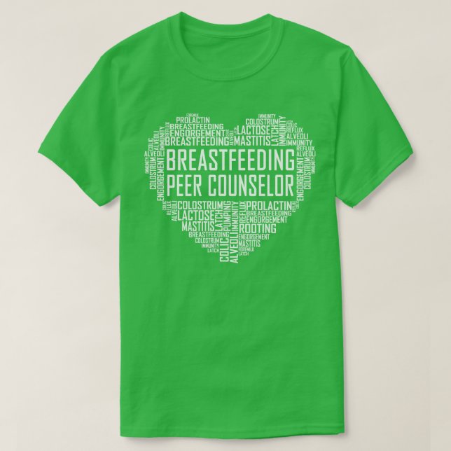 Breastfeeding Peer Counselor Heart T-Shirt (Design Front)