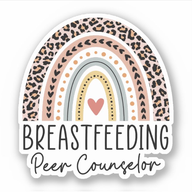 Breastfeeding Peer Counselor Rainbow Breastfeeding Sticker (Front)