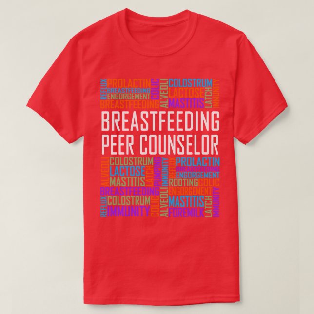 Breastfeeding Peer Counselor Words T-Shirt (Design Front)