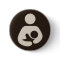 Breastfeeding Symbol Pinback Brown