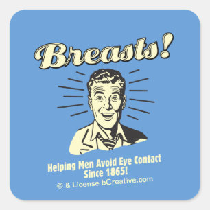 Breasts: Helping Avoid Eye Contact Square Sticker