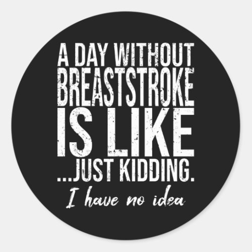 Breaststroke funny sports gift classic round sticker