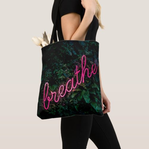 Breath Curved Word Art Street 3D Art Vintage Signa Tote Bag