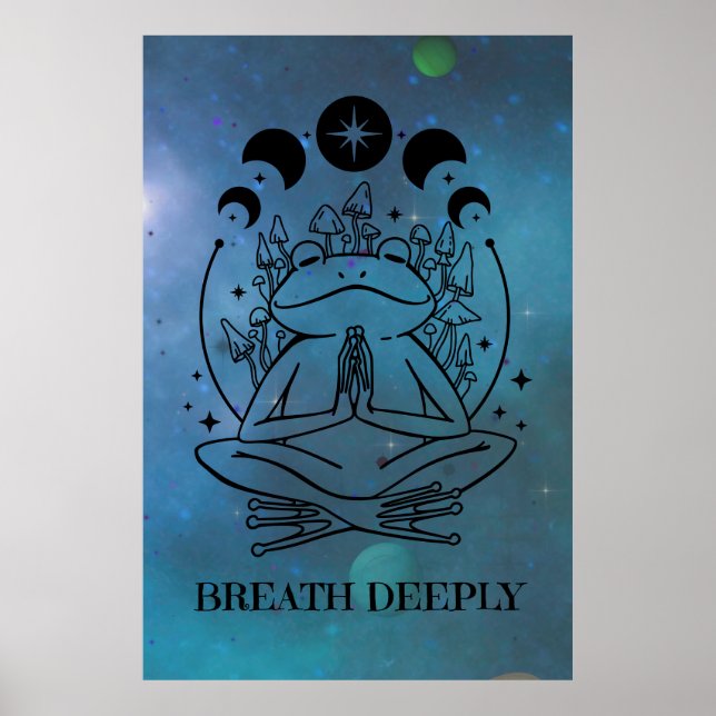 Breath Deeply Yoga Frog Poster (Front)