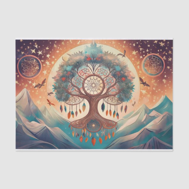 Breath of Everest, Dreamcatcher Tree of Life Tissue Paper (Front)