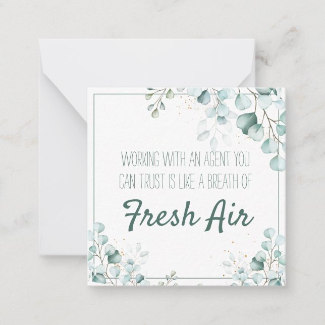Breath of Fresh Air Real Estate Marketing Note Card (Front)