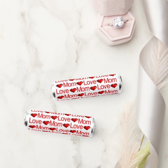 Breath Savers Mint Favor Love Mom Red Hearts (Wedding)