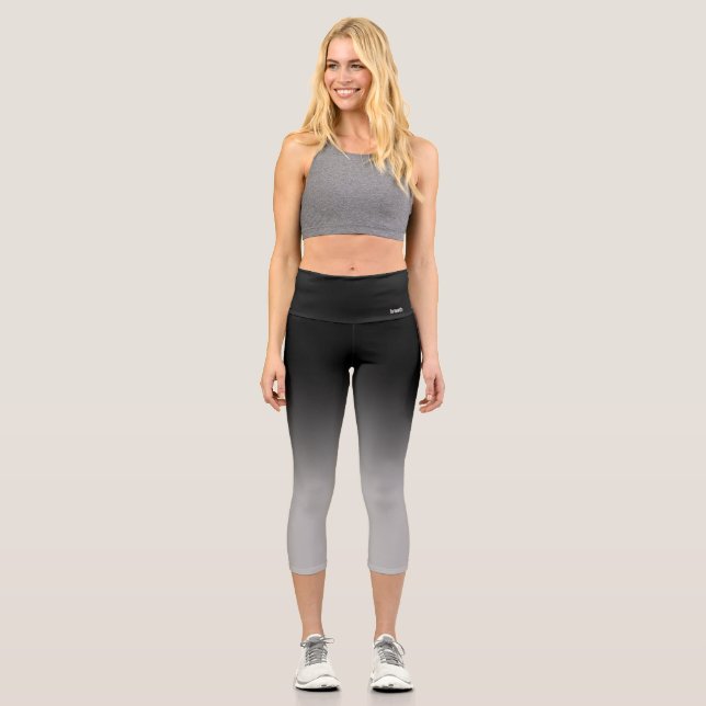 Breath_Zone Black Gradient Capri Leggings (Front)