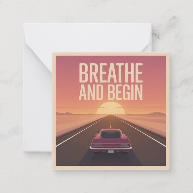 Breathe And Begin Note Card (Front)