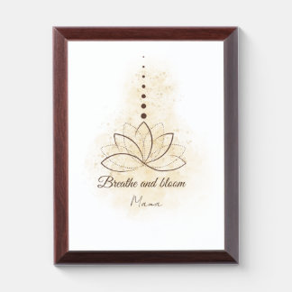 Breathe and Bloom Mama Lotus Design Award Plaque