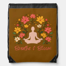 Breathe and Bloom Yoga Floral Backpack