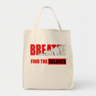 Breathe and find balance  tote bag