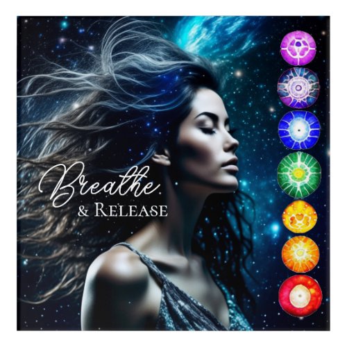 Breathe and Release  Beautiful Ethereal Woman Acrylic Print