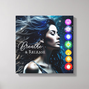 Breathe and Release   Beautiful Ethereal Woman Canvas Print