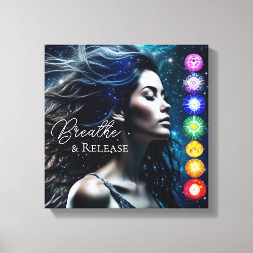 Breathe and Release  Beautiful Ethereal Woman Canvas Print