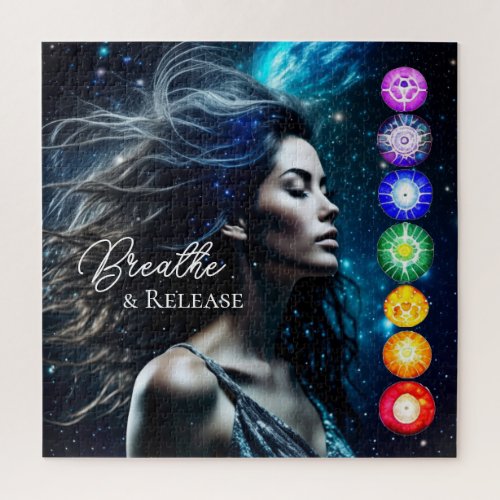 Breathe and Release  Beautiful Ethereal Woman Jigsaw Puzzle