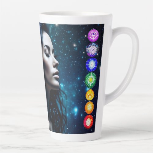 Breathe and Release  Beautiful Ethereal Woman Latte Mug