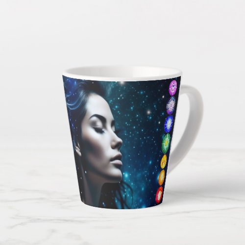 Breathe and Release  Beautiful Ethereal Woman Latte Mug