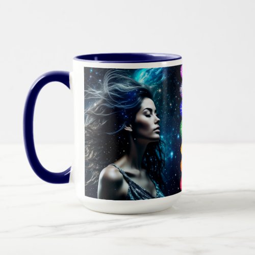 Breathe and Release  Beautiful Ethereal Woman Mug