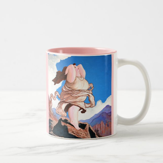 "Breathe...and unlock the Goddess within..." Two-T Two-Tone Coffee Mug (Right)