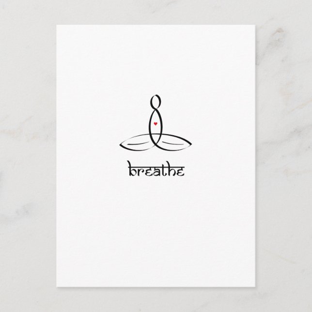 Breathe - Black Sanskrit style Postcard (Front)