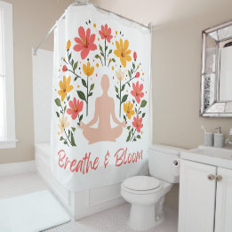 Breathe & Bloom Meditation Shower Curtain