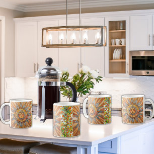 "Breathe" Boho Zen Sun Orchid Hibiscus Floral Palm Coffee Mug