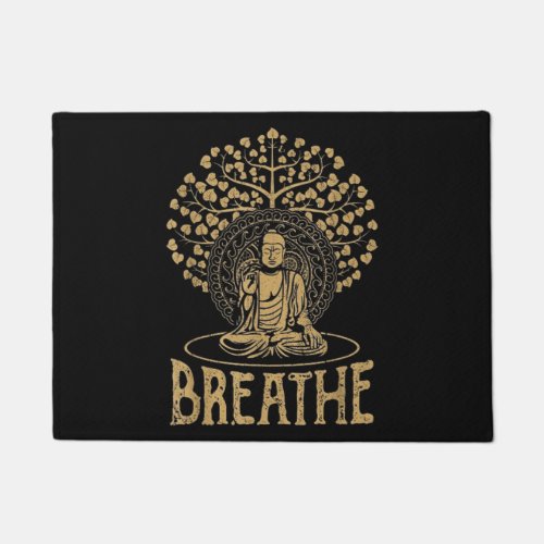 Breathe Buddha Idea Yoga and Meditation Doormat