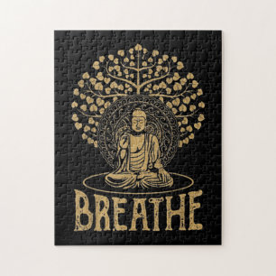 Breathe Buddha Idea Yoga and Meditation Jigsaw Puzzle