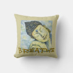 Breathe Buddha Watercolor Art Pillow at Zazzle