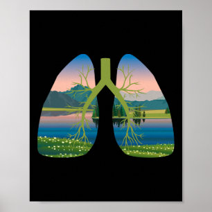 Breathe Clean Air Lungs Go Outside T Shirt Earth D Poster