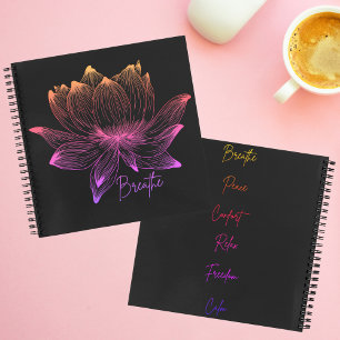 Breathe Colorful Lotus Mindfulness Notebook