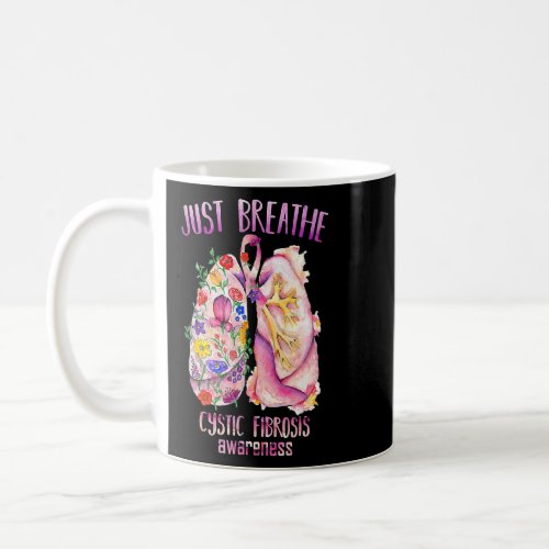 Breathe Cystic Fibrosis Awareness Flower Ribbon Lu Coffee Mug