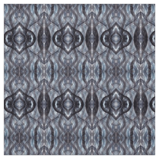 Breathe Dark Blue Abstract Watercolor Art Fabric (Swatch)