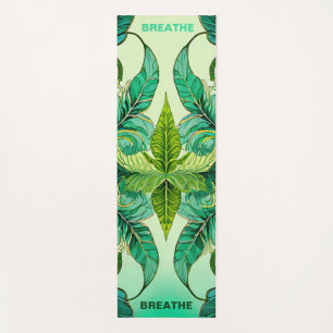 "Breathe" Decorative Floral Yoga Mat