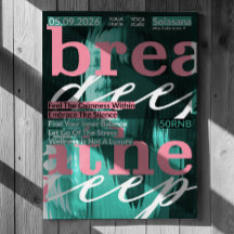 Breathe Deep Yoga Poster – Wellness & Mindfulness 