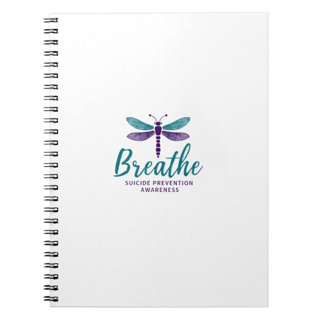 Breathe Dragonfly Suicide Prevention mental health Notebook (Front)