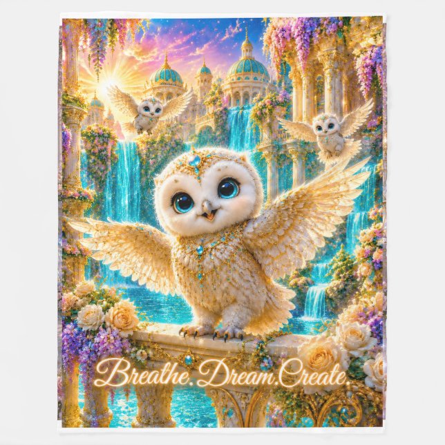 Breathe Dream Create Fleece  Blanket (Front)