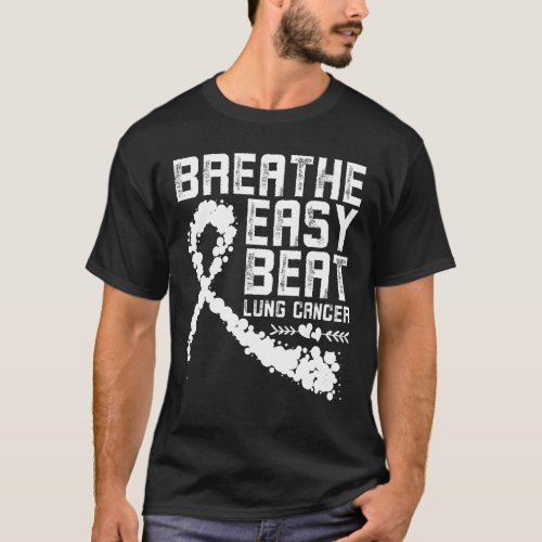 Breathe Easy Beat Lung Cancer Awareness Family T_Shirt