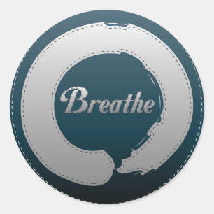 Breathe Enso Stitch Classic Round Sticker