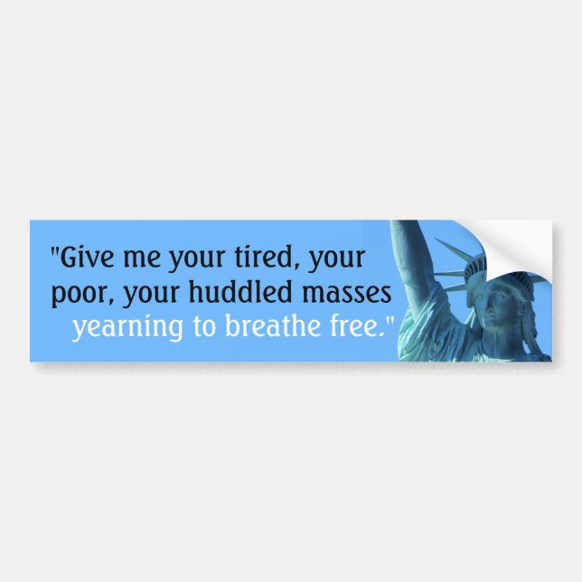 Breathe Free - Immigration Refugee Bumper Sticker (Front)